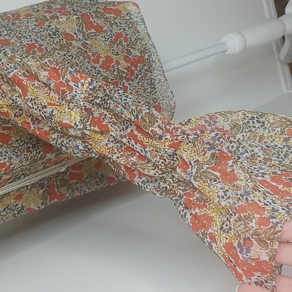 Alexis "Samera" Floral Print Peasant Top With Out Tassels Women's Size Large - Picture 4 of 13